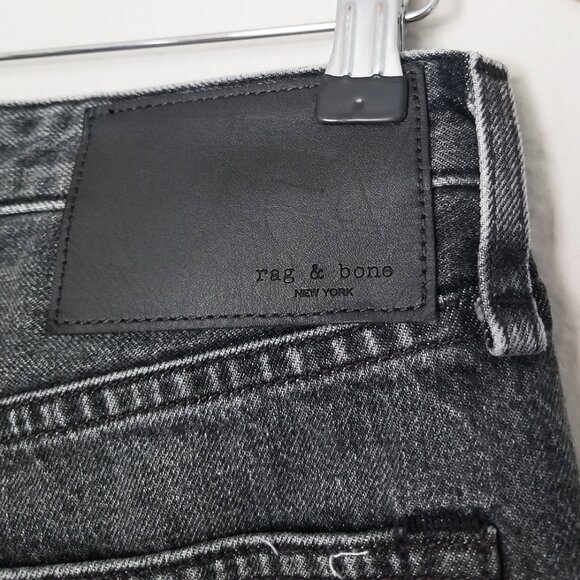RAG & BONE Maya High Rise Ankle Straight Jeans 27 in Magic Faded Black Gray $325 - Picture 11 of 16